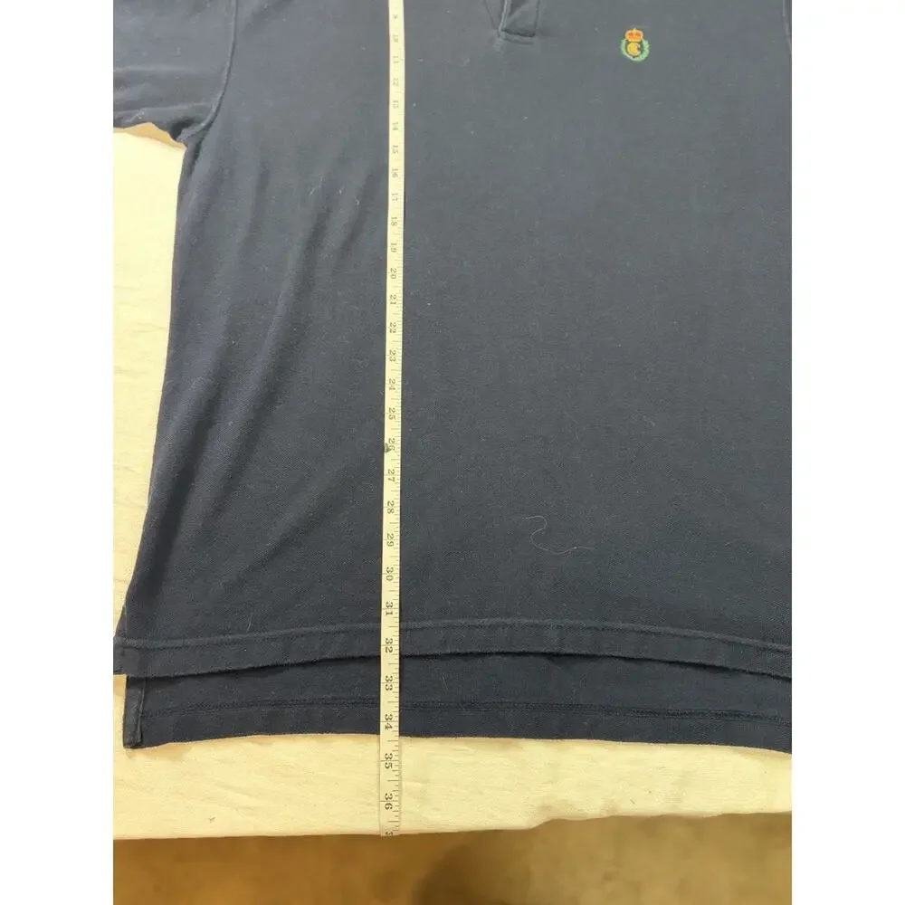 VTG Chaps Ralph Lauren Polo Shirt Men’s XL Navy Crest Logo 100% Cotton Classic